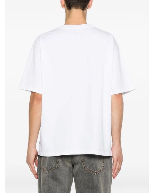 Sandro White Oversize-Fit Round-Collar T-Shirt for men