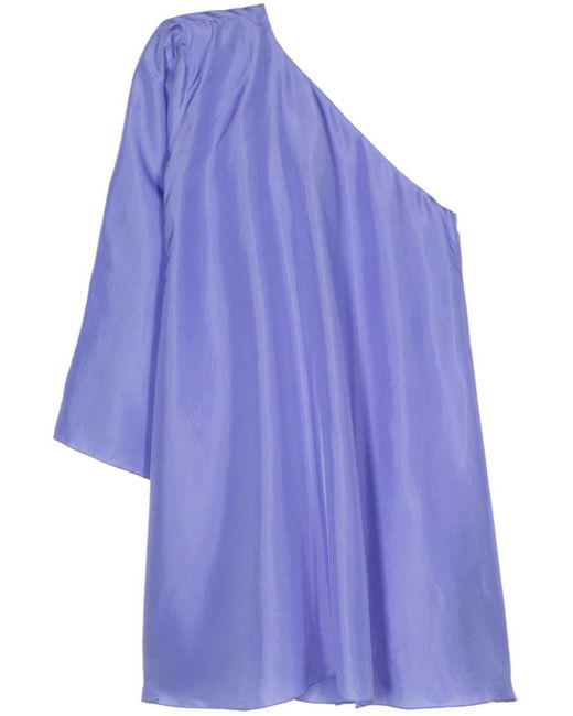 Forte Forte Blue Asymmetric Silk Mini Dress