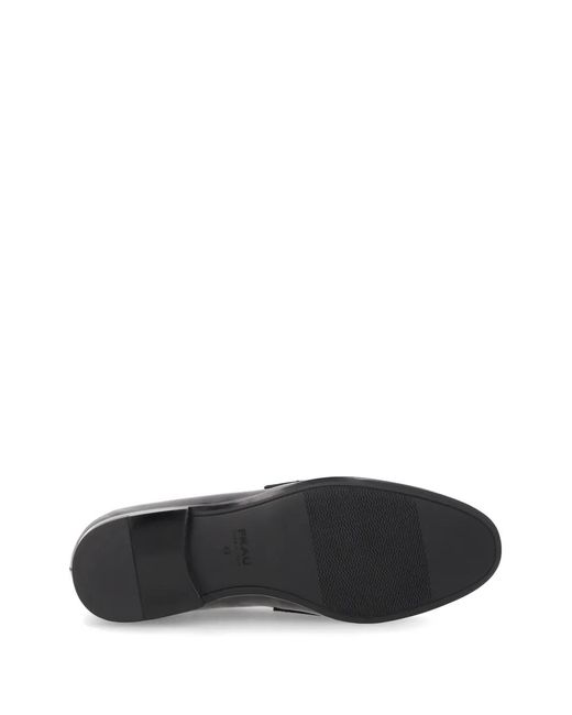Frau Black Polished Leather Loafers for men