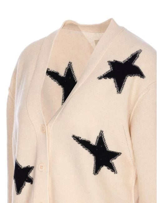 Zadig & Voltaire Natural Star-Intarsia Cashmere Cardigan