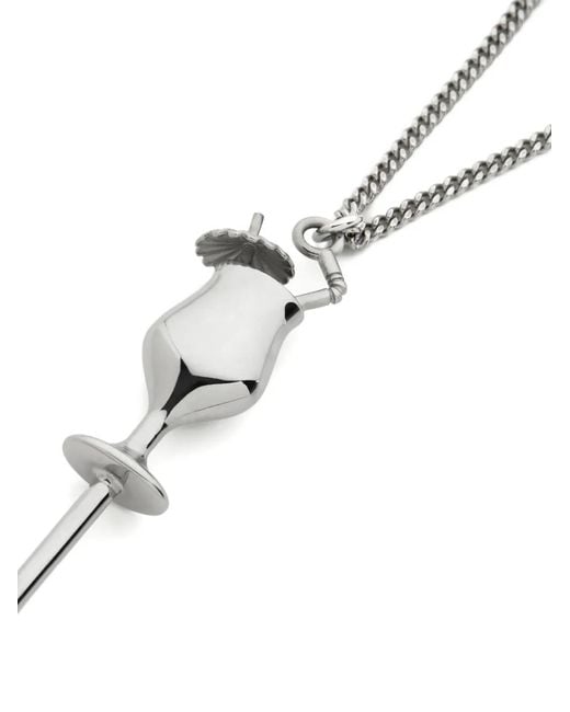 MM6 by Maison Margiela White Cocktail Pendant Necklace