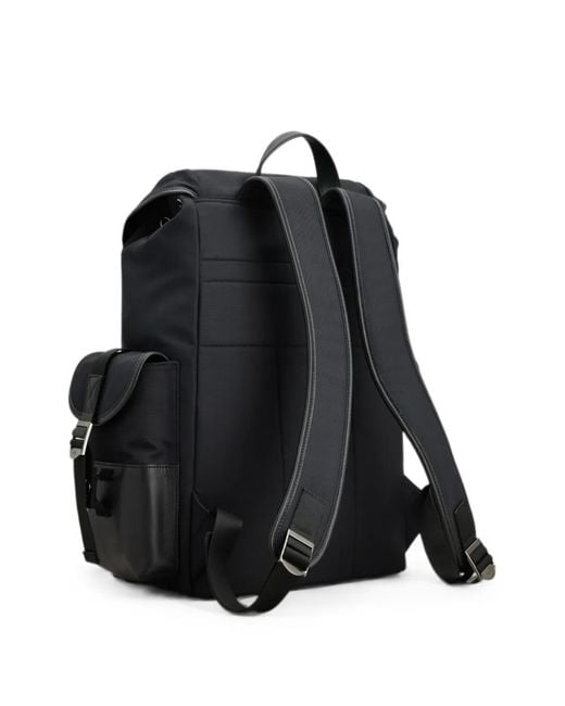 Tod's Black Sac À Dos En Tissu Et Cuir Médium for men