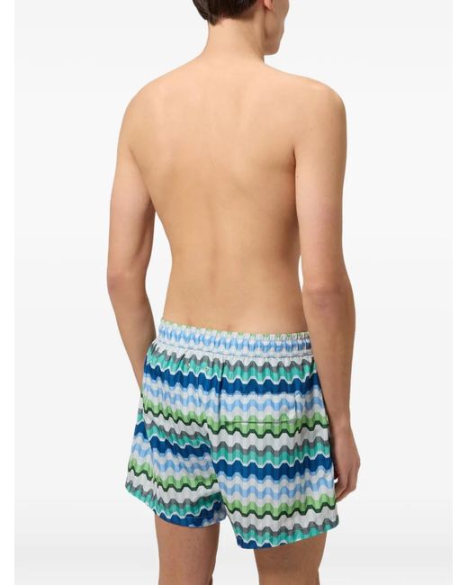 Missoni Blue Short De Bain À Motif Zig-Zag for men