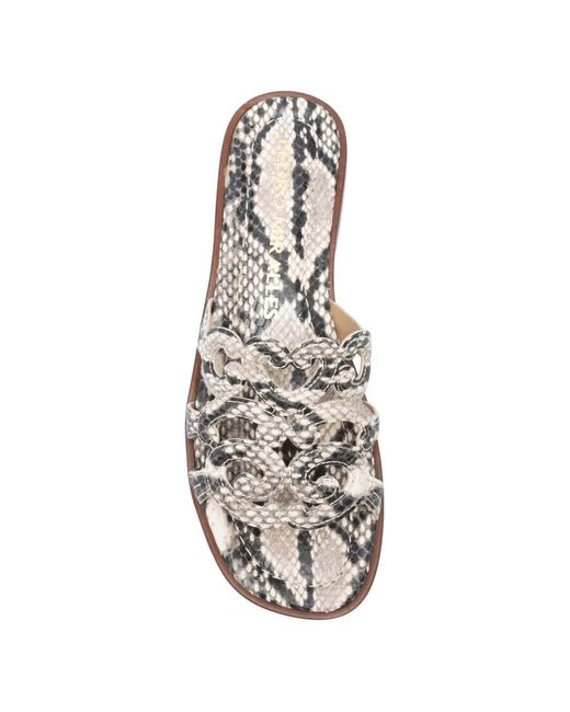 Pedro Miralles White Snake-Effect Cut-Out Sandals