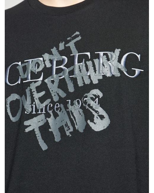 Iceberg Black Logo-Print T-Shirt for men
