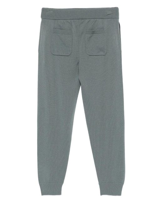 Drumohr Blue Drawstring-Waist Knitted Track Pants for men