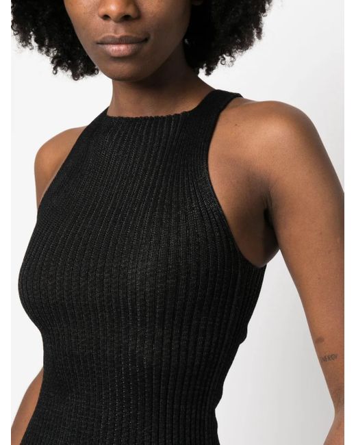 a. roege hove Black Emma High-Neck Ribbed Tank Top