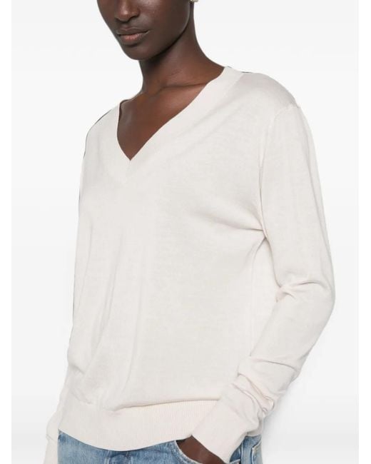 Weekend by Maxmara White Talamo V-Neck Sweater