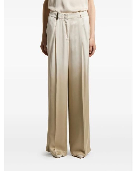 Peserico Broek Met Geplooide Details in het Natural