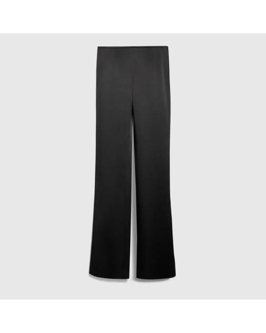 Gucci Black Crêpe Satin Pants, Size 40 It, Ready-To-Wear