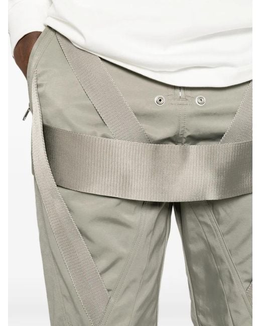 Rick Owens Gray Webbing-Strap Zipped-Cuff Trousers for men