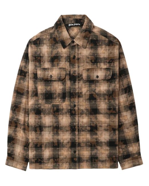 Palm Angels Checkte Hemd in Brown für Herren