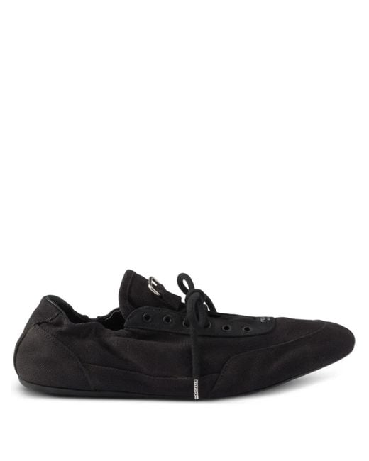 Prada Black Collapse Canvas Sneakers