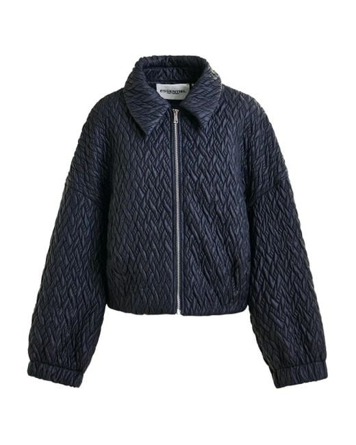 Giacca Trapuntata Con Zip di Essentiel Antwerp in Blue
