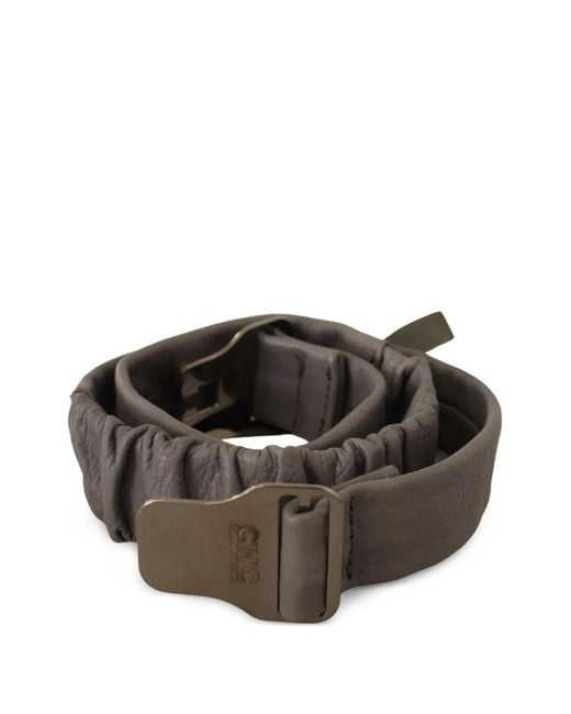 CoSTUME NATIONAL Brown Gathered Leather Belt
