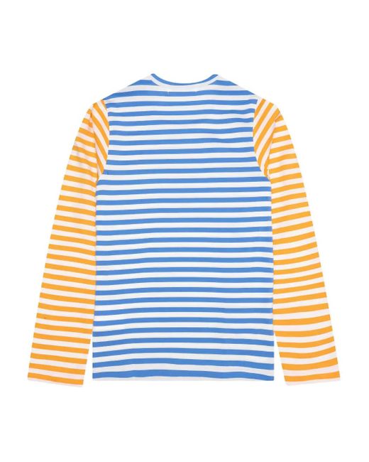 COMME DES GARÇONS PLAY Blue Striped Long-Sleeve T-Shirt