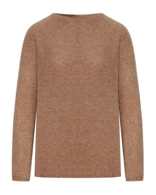 Max Mara Brown Wool Raglan-Sleeve Sweater