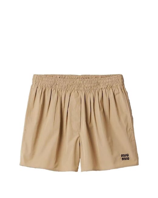 Miu Miu Natural Cotton Shorts
