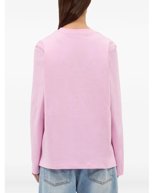 MSGM T-Shirt Met Logoprint in het Pink