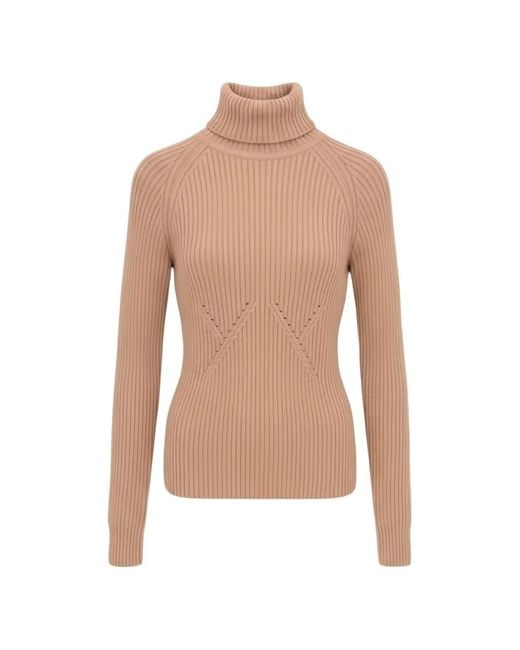 Isaia Natural Ribbed-Knit Roll-Neck Sweater