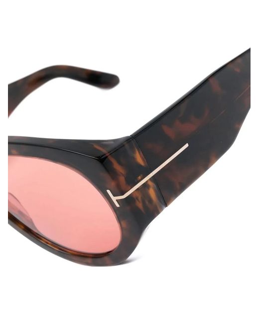 Tom Ford Brown Bronson Pilot-Frame Sunglasses