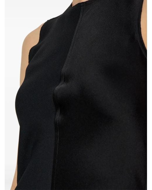 AMI Mouwloze Midi-Jurk in het Black