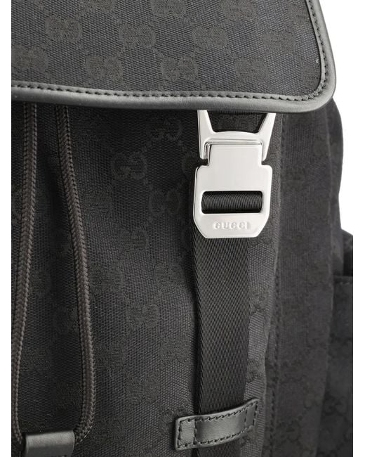 Gucci Black Large Gg-Motif Backpack for men