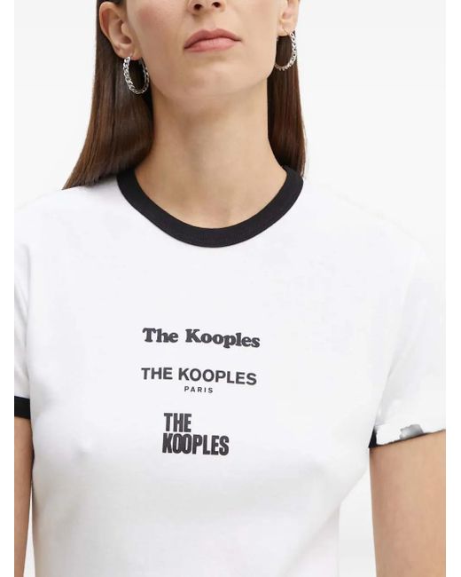 The Kooples Natural Serigraphy Crew-Neck T-Shirt