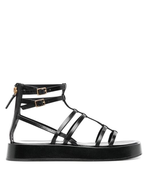 Tory Burch Black Capri Gladiator Platform Sandals