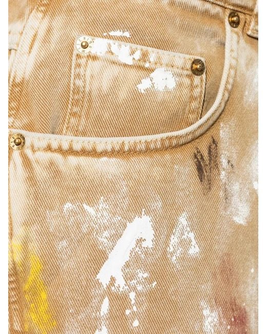 Moschino White Paint Splatter Shorts for men