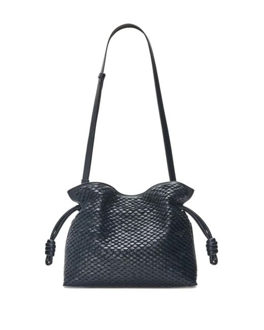 Loewe Blue Medium Flamenco Woven Crossbody Bag