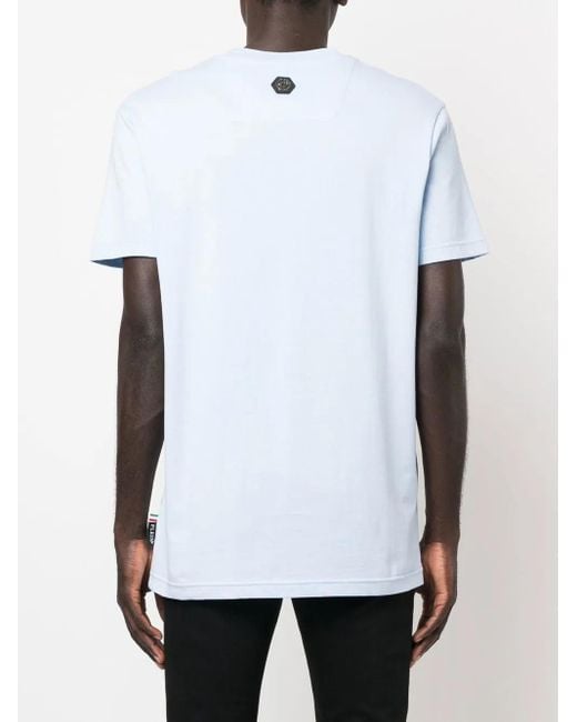 Philipp Plein White Skull-Print Short-Sleeve T-Shirt for men