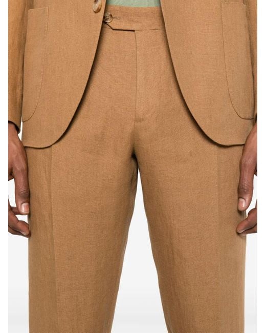 Lardini Brown Brooch-Detail Suit for men