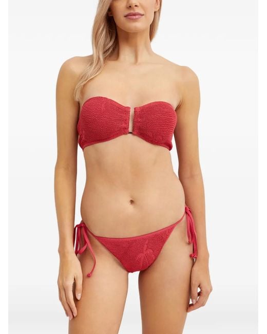 Bondeye Red Blake Palm-Detail Bikini