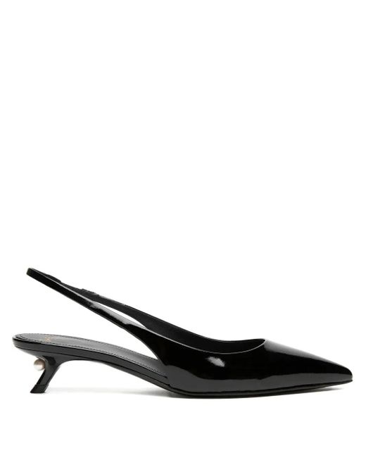 ALEVI 35Mm Pearl-Embellished Slingback Pumps in Black | Lyst UK
