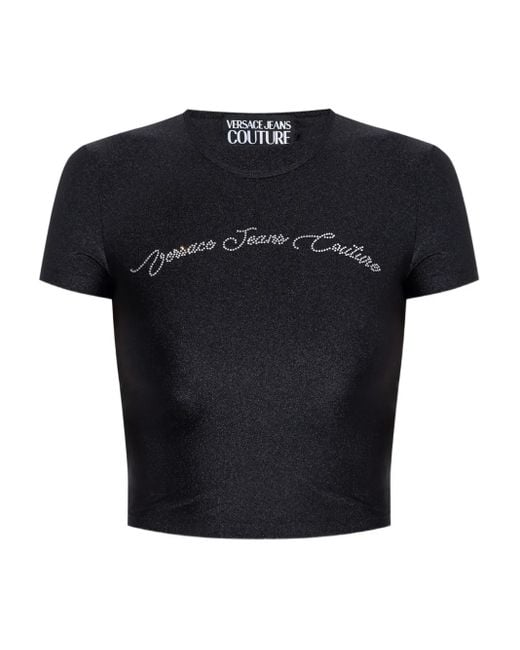 Versace Jeans Couture ラインストーン Tシャツ Black