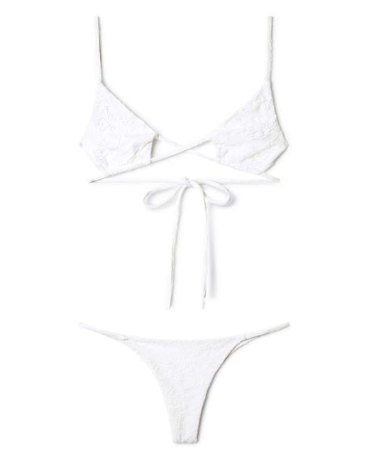 Off-White c/o Virgil Abloh Bikini Met Jacquard in het White