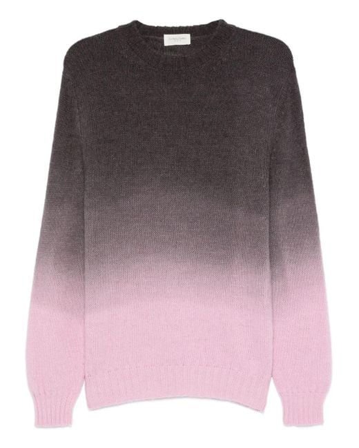 Tintoria Mattei 954 Black Gradient-Effect Crew-Neck Sweater for men