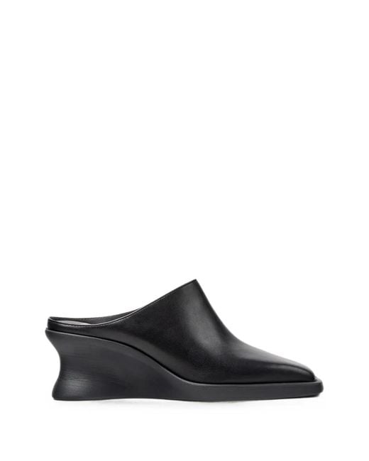 Camper Black Louise Wedge-Heel Mules