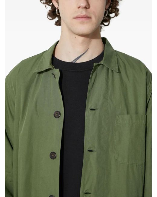Universal Works Green Bakers Button-Down Patch-Pocket Shirt for men