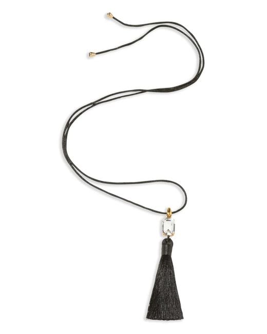 Jennifer Behr White Tassel Francine Necklace