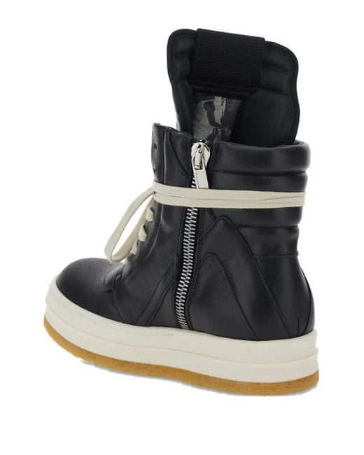 Rick Owens Geobasket Sneakers Met Ritssluiting in het Black