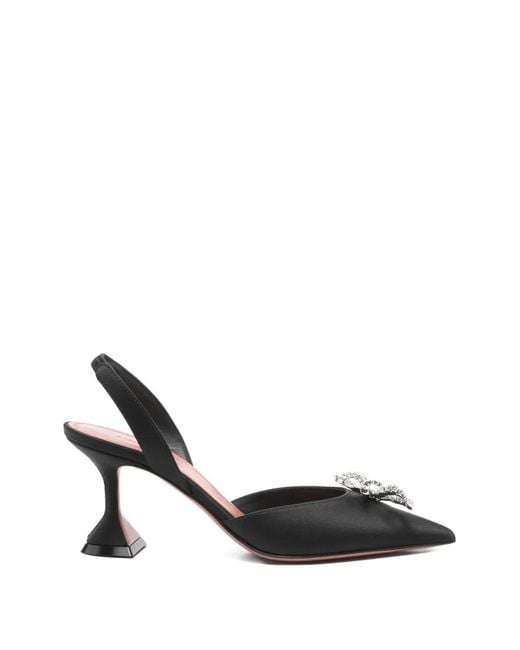AMINA MUADDI Black Rosie Bow Slingback Pumps