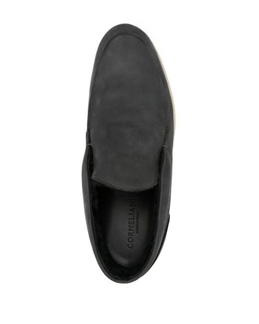 Corneliani Green Leather Loafers for men