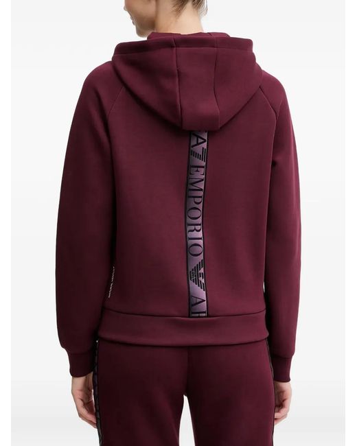 EA7 Purple Zip Hooded Top