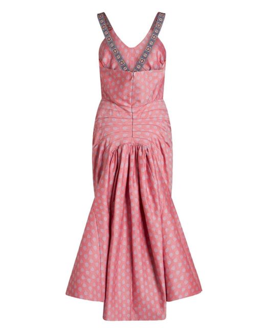 Etro Pink Jacquard-Kleid mit Blumen