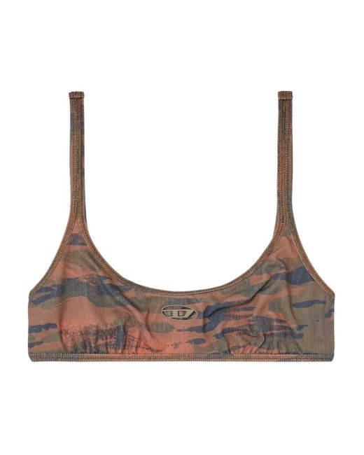 DIESEL Brown Ut-Bra-Top-Utlt Bikinioberteil Mit Camouflage-Print