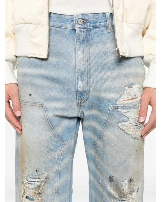 MM6 by Maison Margiela Blue Distressed Jeans for men