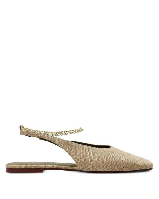 MARIA LUCA White Leather Ballerina Shoes