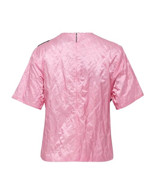MSGM Pink Diagonal-Ribbon Blouse